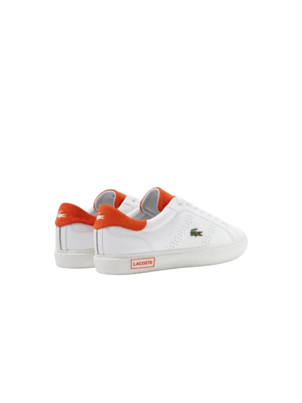 کتونی لاگوست مدل women's Powercourt 2.0 Orange Leather Trainers - Image 3