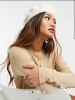 کلاه دیپلمات بافت سفید asos - تصویر 3