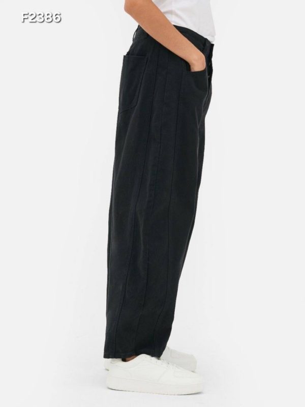 شلوار فول بگ‌ مشکی primark - Image 3