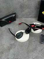 عینک ریبن فراری تمام مشکی دسته قرمز - تصویر 4