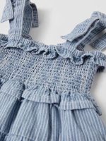 سارافون جین راه راه بچگانه برند ZARA اسپانیایی - تصویر 2