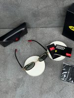 عینک ریبن فراری فریم گرد مشکی طلایی - تصویر 5