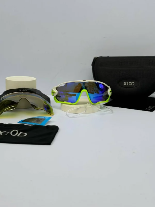 عینک سفید سبز x10d - Image 1