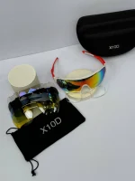عینک سفید دسته قرمز x10d - تصویر 2