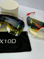 عینک سفید دسته قرمز x10d - تصویر 4