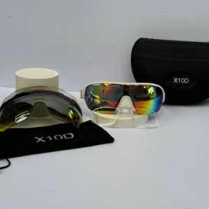 عینک سفید دسته قرمز x10d