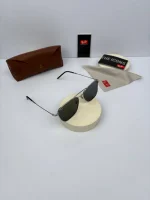 عینک ریبن فریم نقره ای عدسی دودی - Image 2