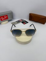 عینک RB-3688 رنگ  فریم طلایی دسته مشکی هایلایت - Image 4