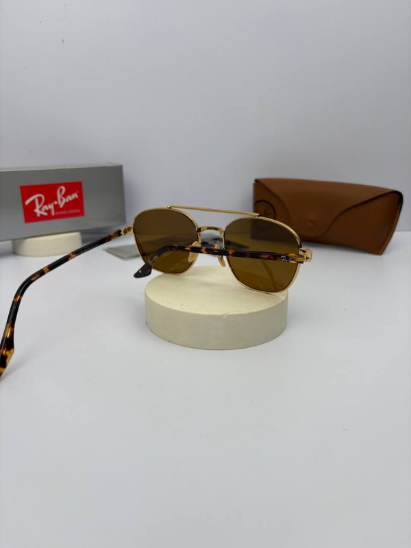 عینک RB-3688 رنگ فریم طلایی دسته هاوانا عدسی قهوه ای - Image 5