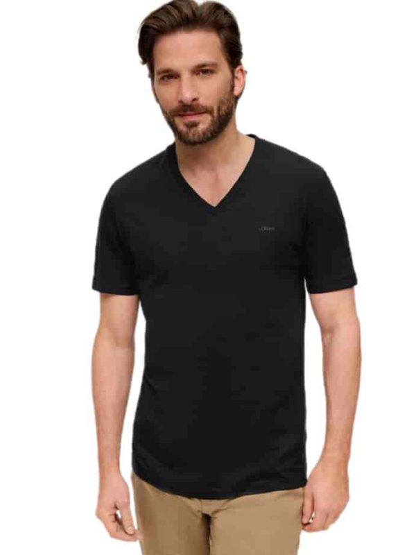 تیشرت مشکی یقه ۷ اس اولیور - Image 1