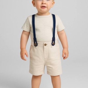 شلوارک لینن ساس بند دار بچگانه H&M