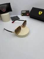 عینک ریبن  فریم طلایی عدسی هایلایت قهوه ای - Image 3