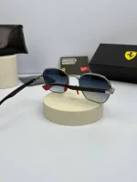 عینک ریبن فریم نقره ای عدسی هایلایت آبی - Image 5