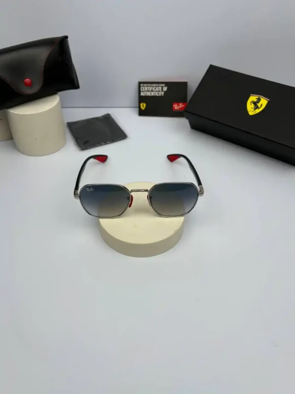 عینک ریبن فریم نقره ای عدسی هایلایت آبی - Image 2