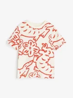 تیشرت بچگانه سفید برگ قرمز H&M