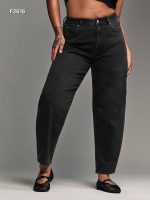 شلوار next مشکی مدل Barrel Hourglass فیت مخروطی tapered leg - Image 2