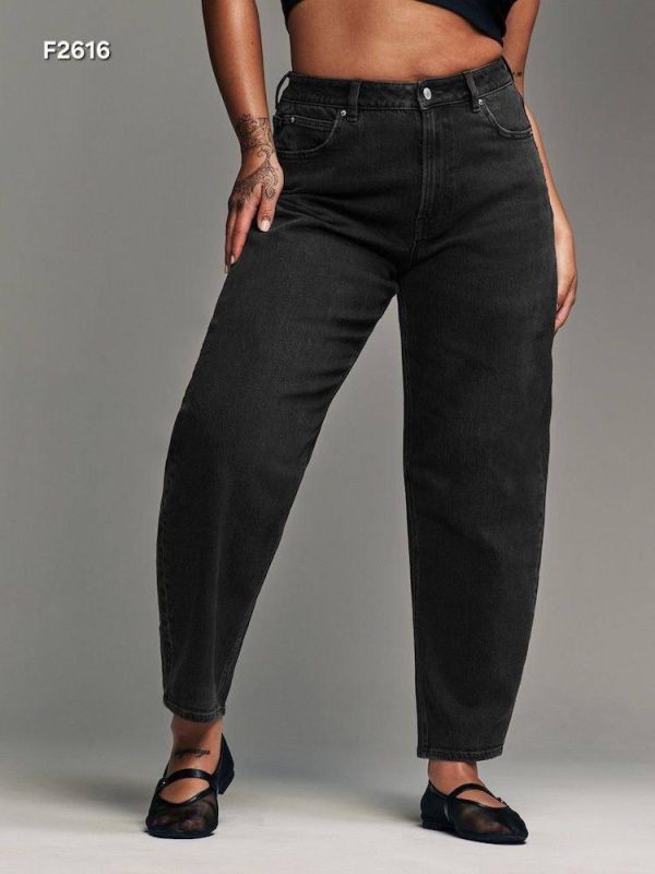 شلوار next مشکی مدل Barrel Hourglass فیت مخروطی tapered leg - Image 2