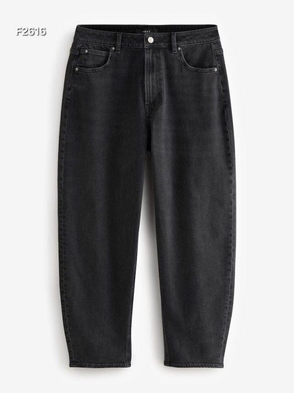 شلوار next مشکی مدل Barrel Hourglass فیت مخروطی tapered leg - Image 4