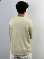 تیشرت کرمی پارچه بیسکویتی zara - Image 2