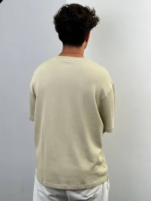 تیشرت کرمی پارچه بیسکویتی zara - Image 2