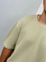 تیشرت کرمی پارچه بیسکویتی zara - Image 5