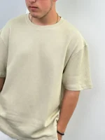 تیشرت کرمی پارچه بیسکویتی zara - Image 4