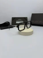 عینک kuboraum p8 فریم مشکی براق عدسی بی رنگ