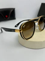 عینک Rb-3676m فریم طلایی دسته مشکی عدسی قهوه ای هایلایت - Image 5
