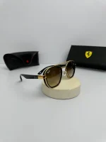 عینک Rb-3676m فریم طلایی دسته مشکی عدسی قهوه ای هایلایت