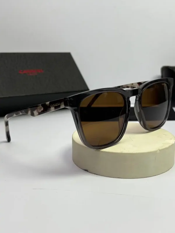 عینک carrera-143s فریم طوسی دسته پلنگی - Image 5