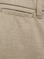 شلوار بژ REGULAR FIT FLANNEL TROUSERS - Image 4