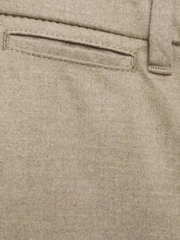 شلوار بژ REGULAR FIT FLANNEL TROUSERS - Image 4