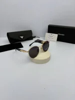 عینک پرادا prada spr-56z فریم طلایی عدسی دودی