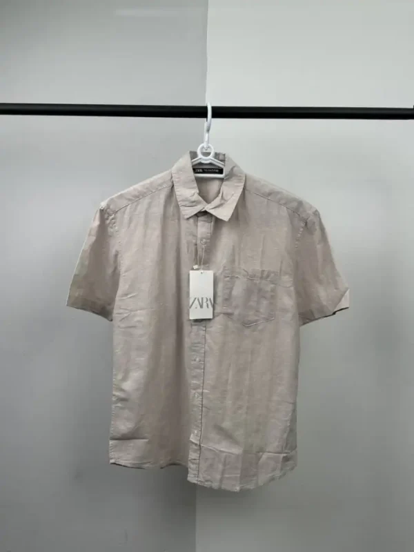 پیراهن لینن آستین‌کوتاه والدیگرانو zara - Image 2