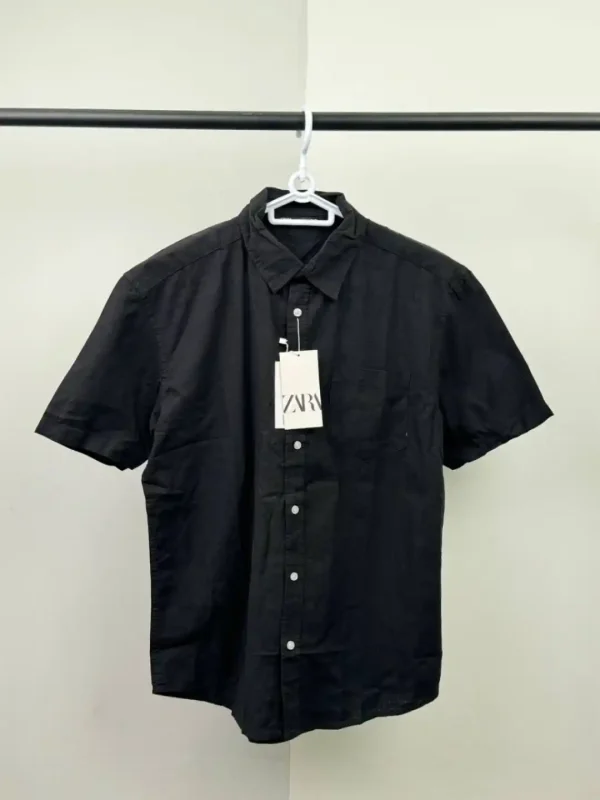 پیراهن لینن آستین‌کوتاه والدیگرانو zara - Image 5