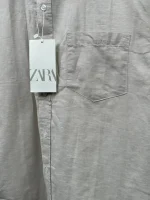 پیراهن لینن آستین‌کوتاه والدیگرانو zara - Image 4