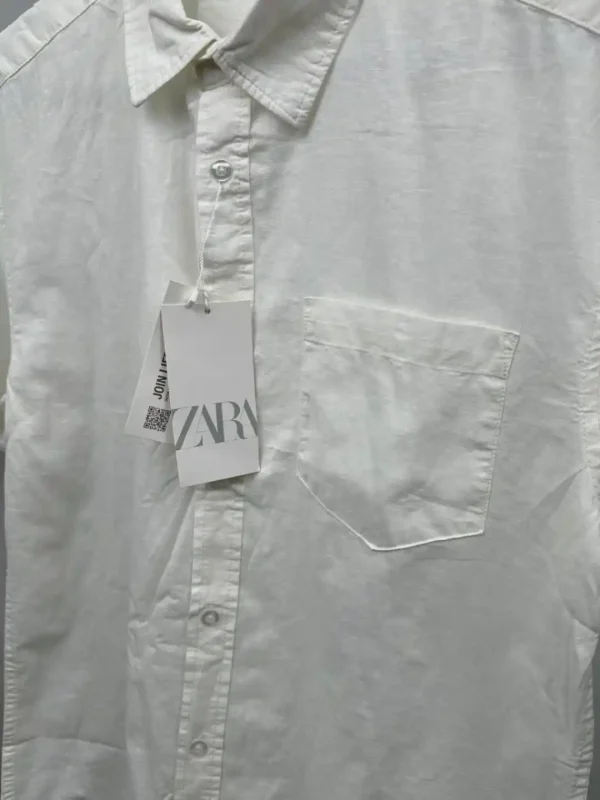 پیراهن لینن آستین‌کوتاه والدیگرانو zara - Image 16