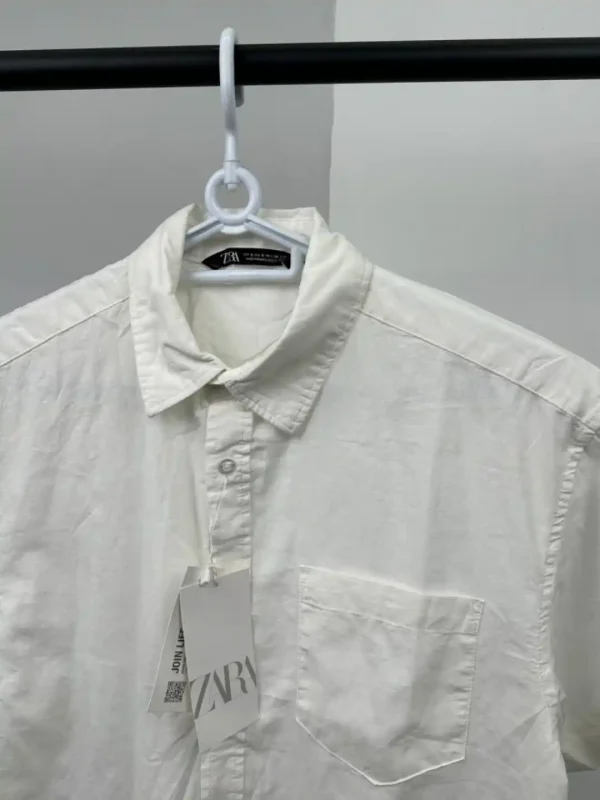 پیراهن لینن آستین‌کوتاه والدیگرانو zara - Image 15