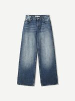 شلوار آبی پر‌رنگ‌هایلایت برشکا مدل wide leg