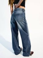 شلوار آبی پر‌رنگ‌هایلایت برشکا مدل wide leg - Image 4