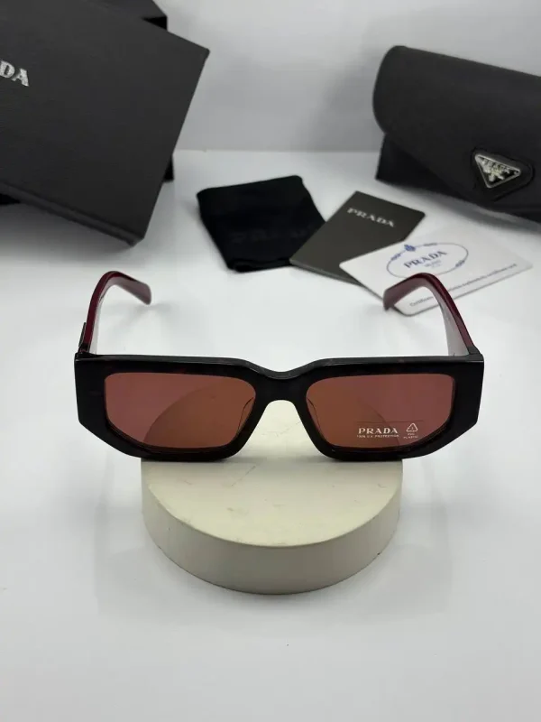 عینک prada-spr09z ترکیب مشکی زرشکی - Image 5