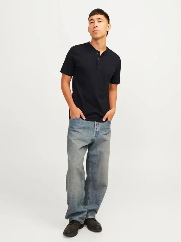 تیشرت مشکی 3دکمه jack&jones - Image 4