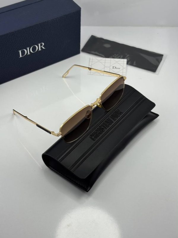 عینک فریم طلایی عدسی هایلایت قهوه ای dior90 s1u - Image 2