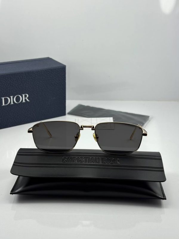 عینک فریم طلایی عدسی دودی dior90 s1u - Image 4