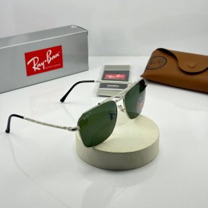 عینک‌ rb-3636p فریم نقره ای عدسی سبز