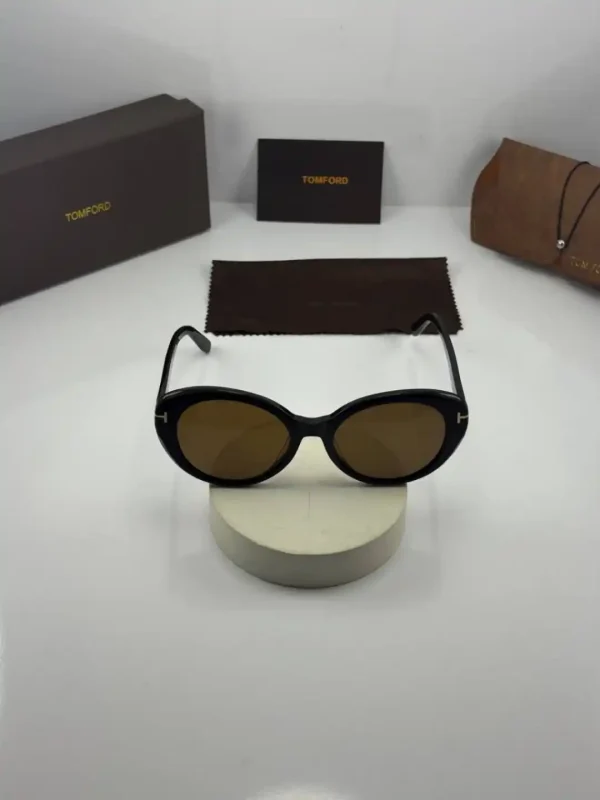 عینک tomford-1009 مشکی براق عدسی قهوه ای - Image 2