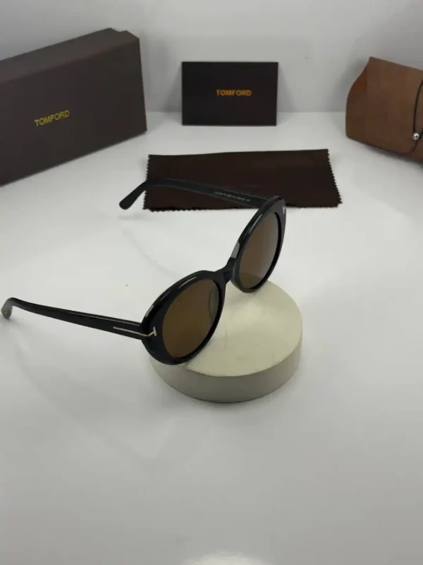 عینک tomford-1009 مشکی براق عدسی قهوه ای - Image 3