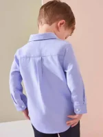 پیراهن بچگانه کتان جلو خرس آبی - Image 2