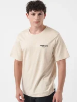 تیشرت کرم لوگو مشکی jack&jones