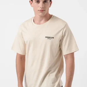 تیشرت کرم لوگو مشکی jack&jones